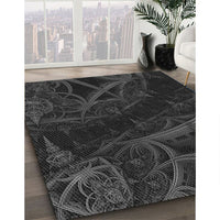 Patterned Midnight Gray Rug, pat880gry