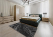 Patterned Midnight Gray Rug in a Bedroom, pat880gry