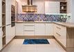 Patterned Blue Rug in a Kitchen, pat880lblu