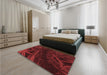 Patterned Maroon Red Rug in a Bedroom, pat880rd