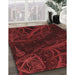 Patterned Maroon Red Rug in Family Room, pat880rd