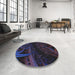 Round Patterned Purple Novelty Rug in a Office, pat880