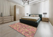 Patterned Brown Sand Brown Rug in a Bedroom, pat881brn