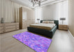 Patterned Purple Rug in a Bedroom, pat881pur