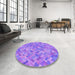 Round Patterned Purple Rug in a Office, pat881pur