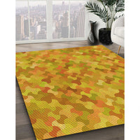 Patterned Neon Orange Rug, pat881yw