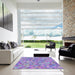 Square Machine Washable Transitional Purple Violet Purple Rug in a Living Room, wshpat881