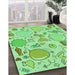 Patterned Jade Green Rug in Family Room, pat883grn