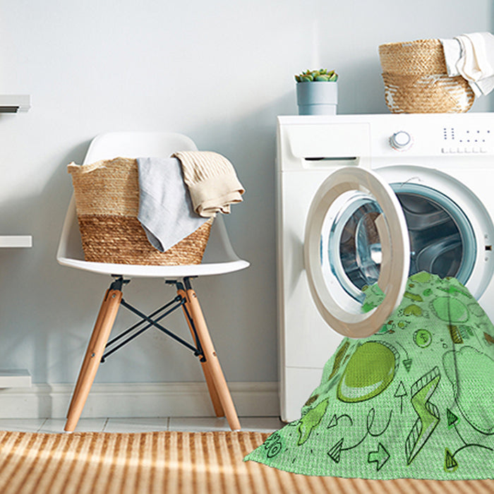Machine Washable Transitional Jade Green Rug in a Washing Machine, wshpat883grn