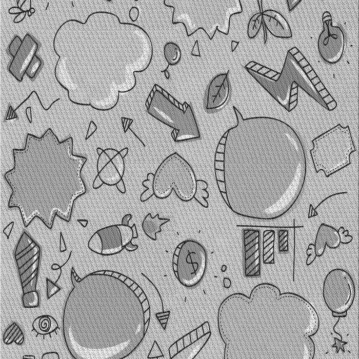 Machine Washable Transitional Platinum Silver Gray Rug, wshpat883gry