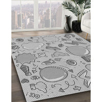 Patterned Platinum Silver Gray Rug, pat883gry