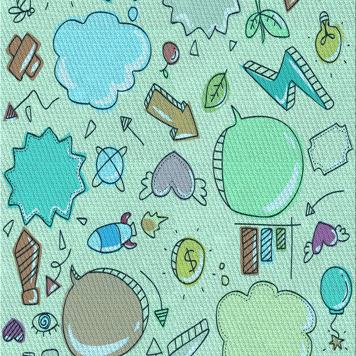 Machine Washable Transitional Mint Green Rug, wshpat883lblu