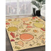 Patterned Orange Rug in Family Room, pat883org