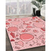 Patterned Pink Rug in Family Room, pat883rd