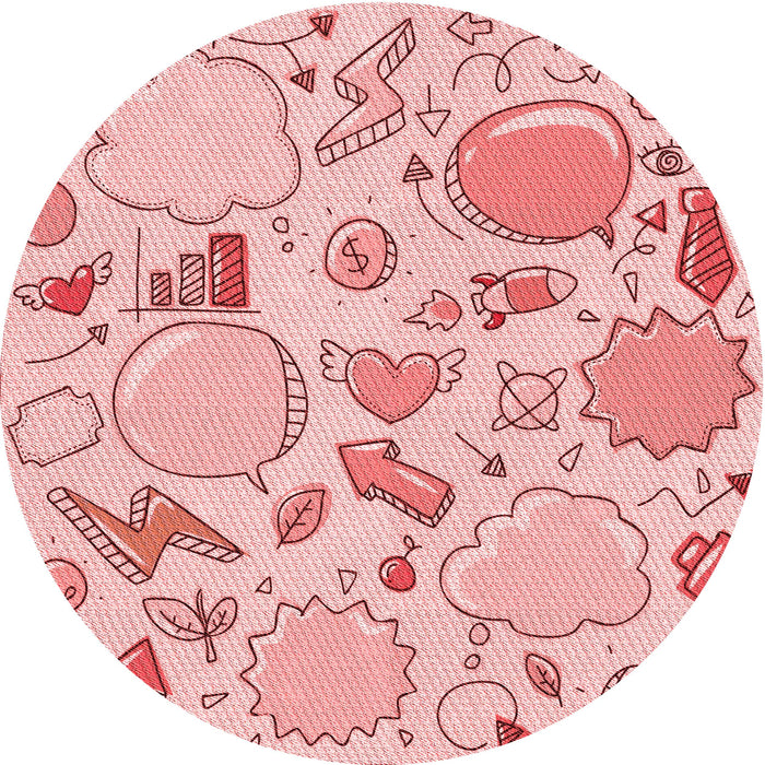 Square Patterned Pink Rug, pat883rd