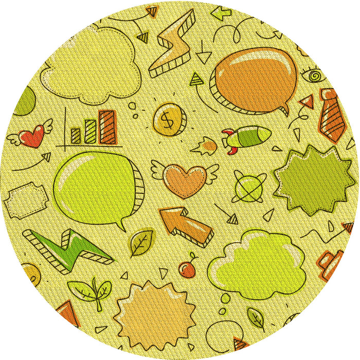 Square Patterned Yellow Rug, pat883yw