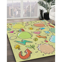 Patterned Tea Green Novelty Rug, pat883