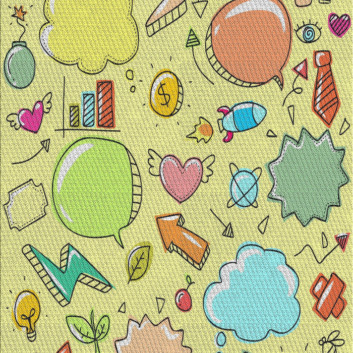 Patterned Tea Green Novelty Rug, pat883