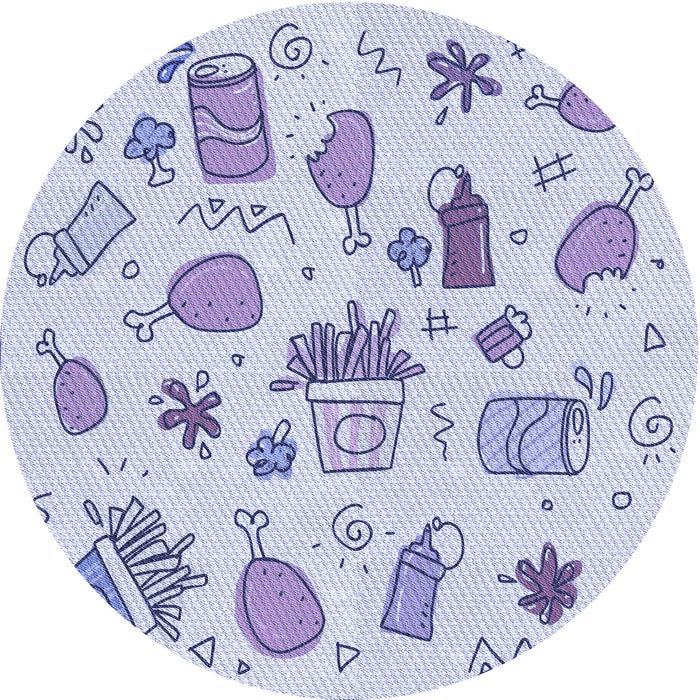 Square Machine Washable Transitional Lavender Blue Rug in a Living Room, wshpat884blu