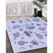 Patterned Lavender Blue Rug in Family Room, pat884blu