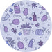 Square Patterned Lavender Blue Rug, pat884blu