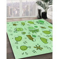 Patterned Mint Green Rug, pat884grn