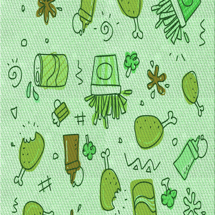 Patterned Mint Green Rug, pat884grn