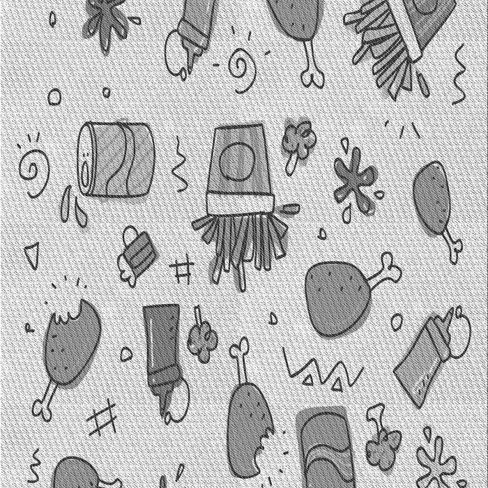 Patterned Platinum Gray Rug, pat884gry