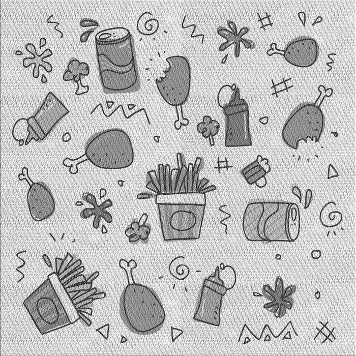 Round Patterned Platinum Gray Rug, pat884gry