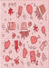 Machine Washable Transitional Light Rose Pink Rug, wshpat884rd