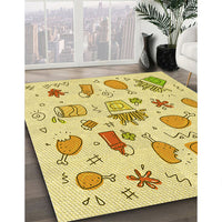 Patterned Orange Gold Rug, pat884yw