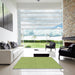 Square Patterned Green Rug in a Living Room, pat885brn