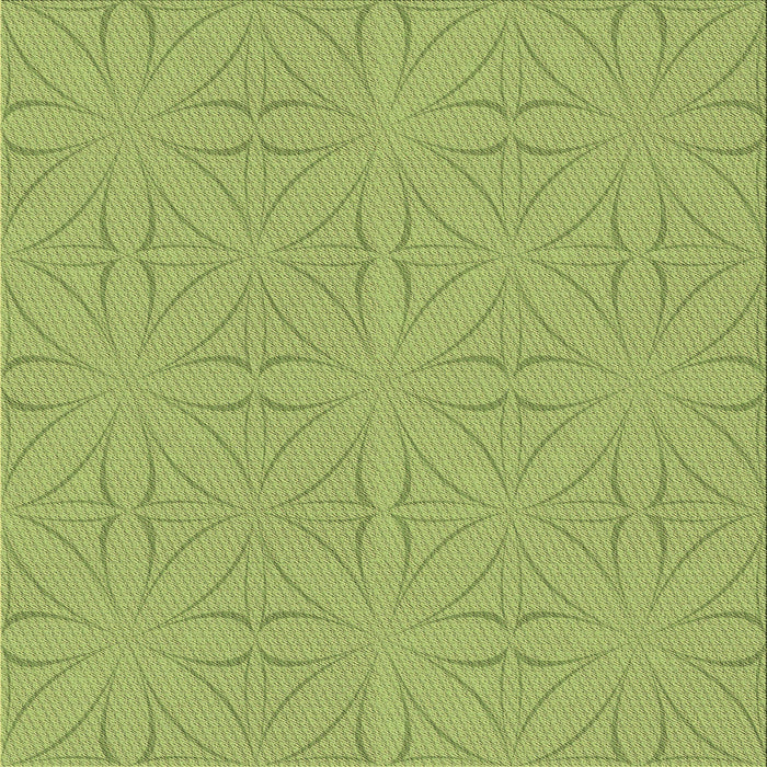 Round Machine Washable Transitional Green Rug, wshpat885brn