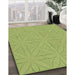 Machine Washable Transitional Green Rug in a Family Room, wshpat885brn