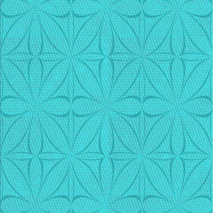 Patterned Bright Turquoise Blue Rug, pat885lblu