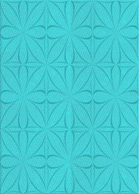 Machine Washable Transitional Bright Turquoise Blue Rug, wshpat885lblu