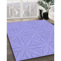 Patterned Light Slate Blue Rug, pat885pur