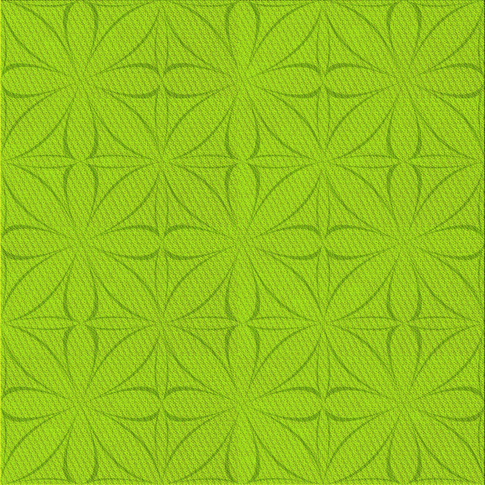 Round Machine Washable Transitional Green Rug, wshpat885yw