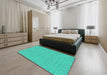 Patterned Light Sea Green Novelty Rug in a Bedroom, pat885