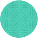 Sideview of Patterned Light Sea Green Novelty Rug, pat885