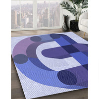 Patterned Sapphire Blue Rug, pat886blu