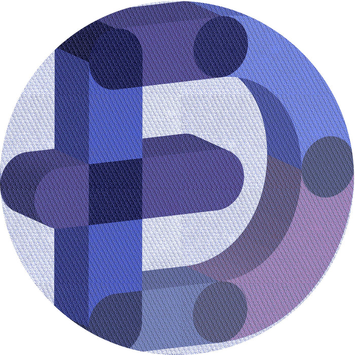 Square Patterned Sapphire Blue Rug, pat886blu