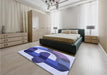 Patterned Sapphire Blue Rug in a Bedroom, pat886blu