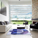 Machine Washable Transitional Sapphire Blue Rug in a Kitchen, wshpat886blu