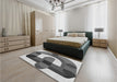 Patterned Silver Gray Rug in a Bedroom, pat886gry