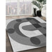 Machine Washable Transitional Silver Gray Rug in a Family Room, wshpat886gry