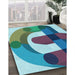 Machine Washable Transitional Blue Rug in a Family Room, wshpat886lblu