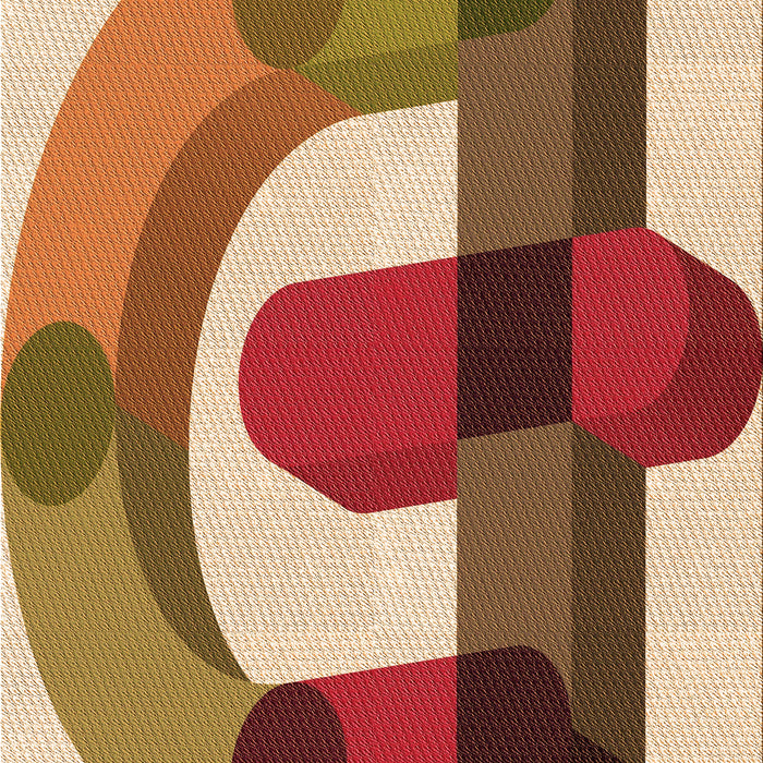 Patterned Tomato Red Rug, pat886org