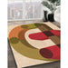 Patterned Tomato Red Rug in Family Room, pat886org