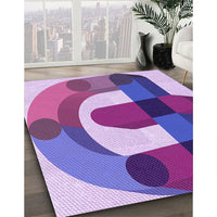 Patterned Dark Orchid Purple Rug, pat886pur